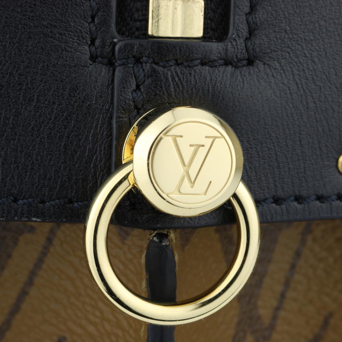 Black Louis Vuitton City Malle MM Bag Reverse Monogram with Gold Hardware 2018