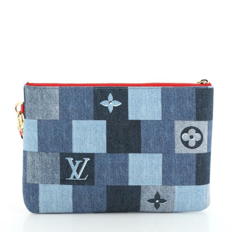 louis vuitton denim clutch