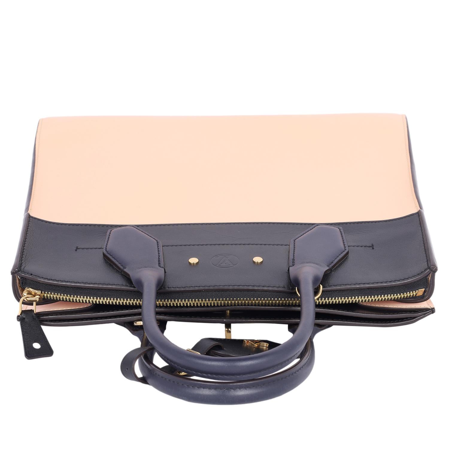 Louis Vuitton City Steamer 2way Shoulder Bag Beige Dark Blue For Sale 5