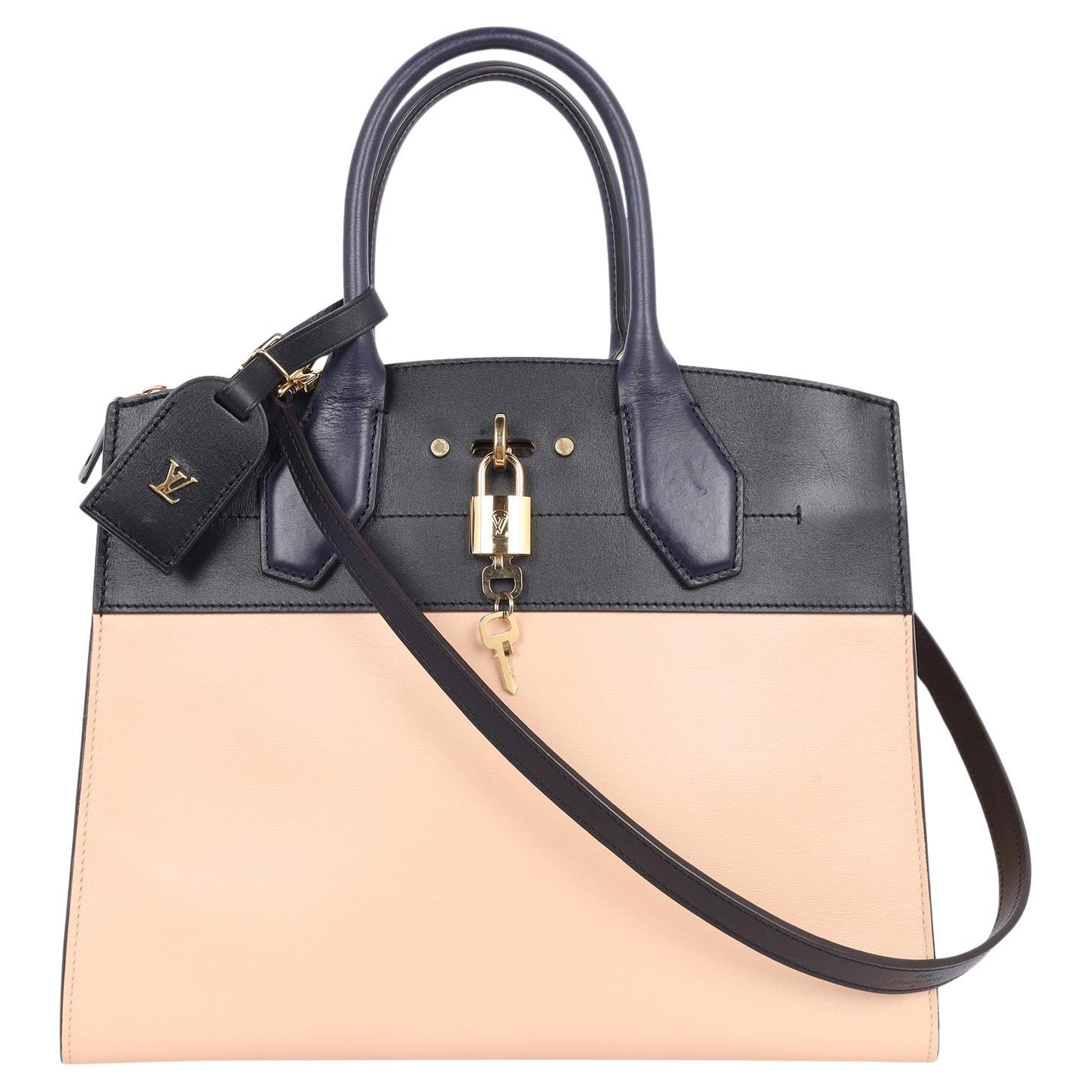 Louis Vuitton City Steamer 2way Shoulder Bag Beige Dark Blue For Sale