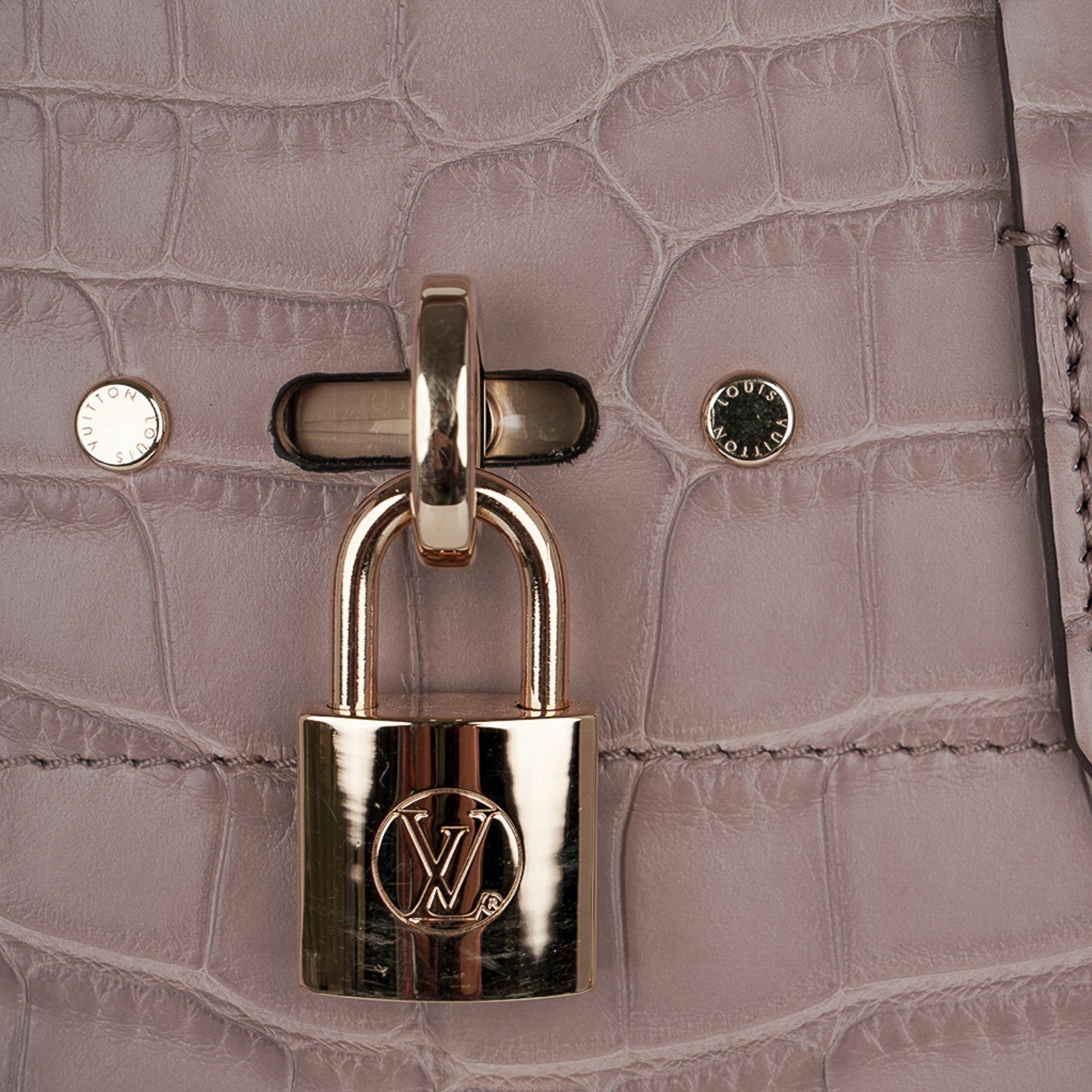 Women's Louis Vuitton City Steamer Bag Taupe Matte Crocodile Limited Edition  For Sale