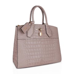 Louis Vuitton City Steamer Bag Taupe Matte Crocodile Limited Edition