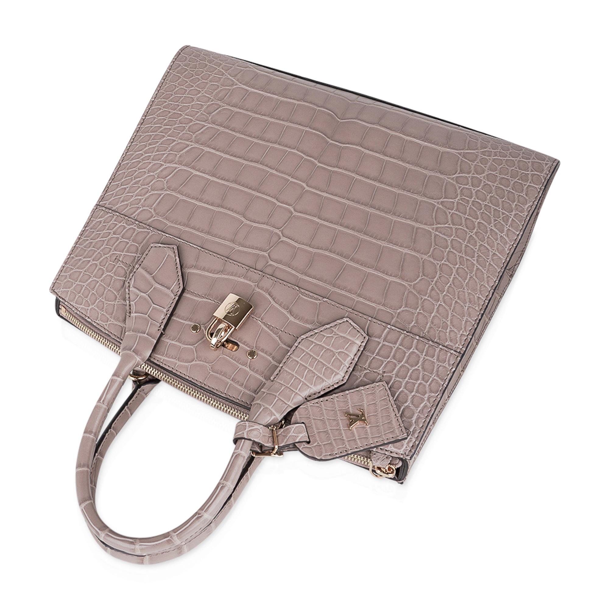 Louis Vuitton City Steamer Bag Taupe Mattes Krokodil Limitierte Auflage  im Angebot 1