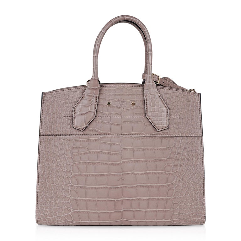 Louis Vuitton City Steamer Bag Taupe Matte Crocodile Limited