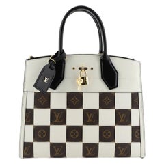 Louis Vuitton City Steamer Handbag Damier Tressage MM