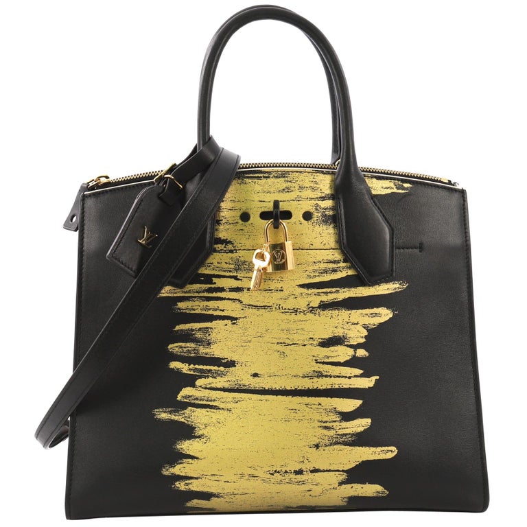 Louis Vuitton City Steamer Handbag Golden Light Print Leather MM at 1stDibs