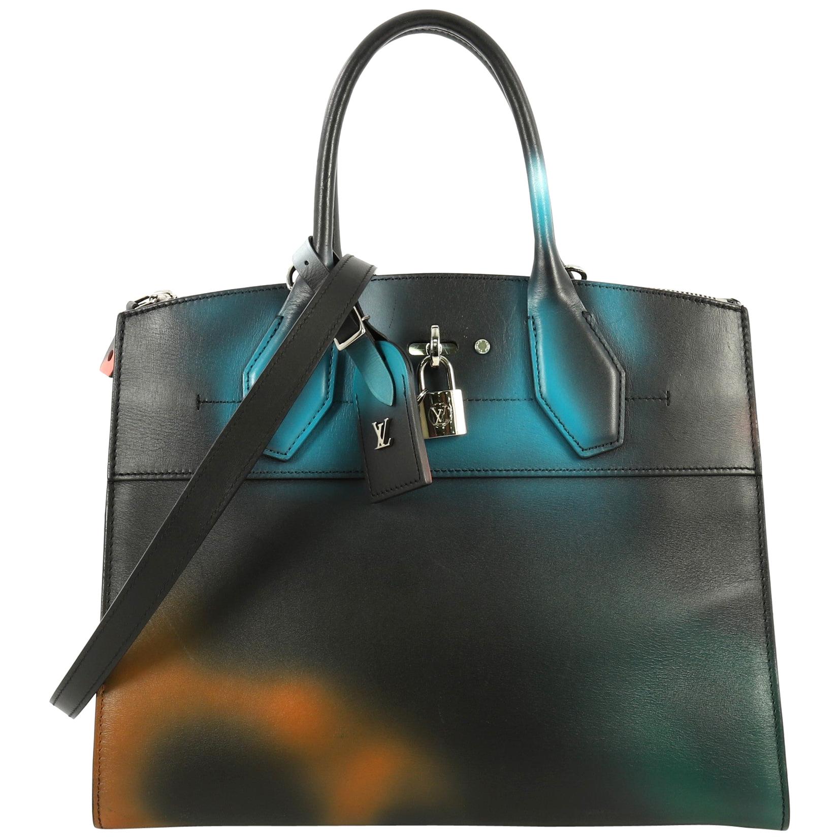 Louis Vuitton City Steamer Handbag Hologram Print Leather MM