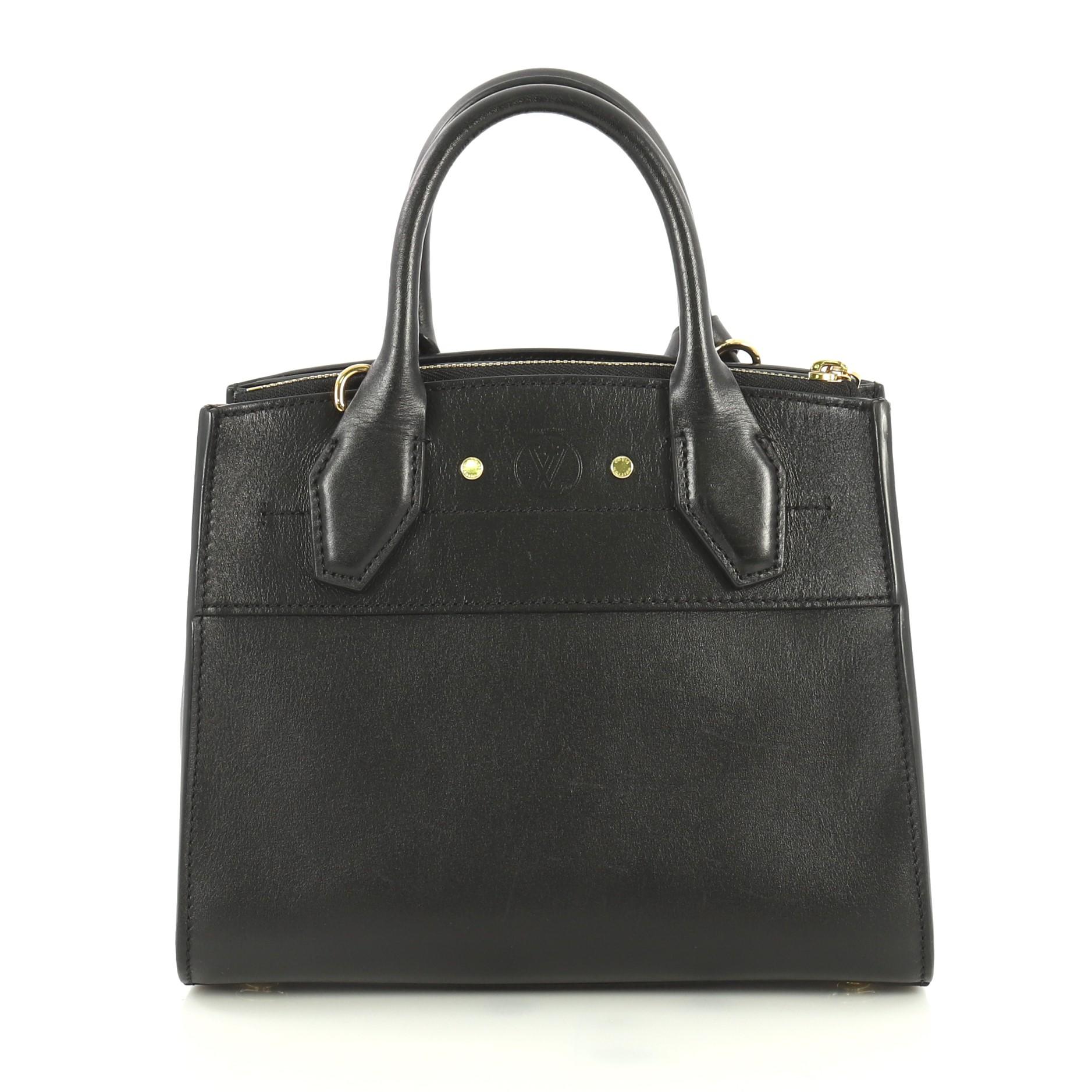 Black Louis Vuitton City Steamer Handbag Leather Mini