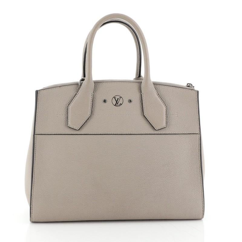 Brown Louis Vuitton City Steamer Handbag Leather MM 