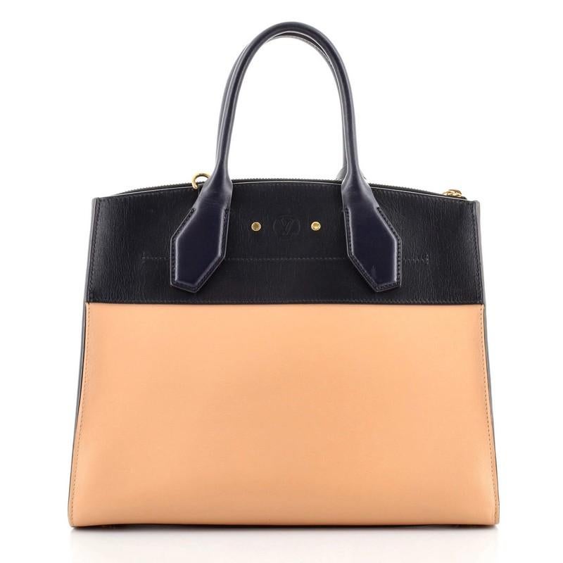 Orange Louis Vuitton City Steamer Handbag Leather MM