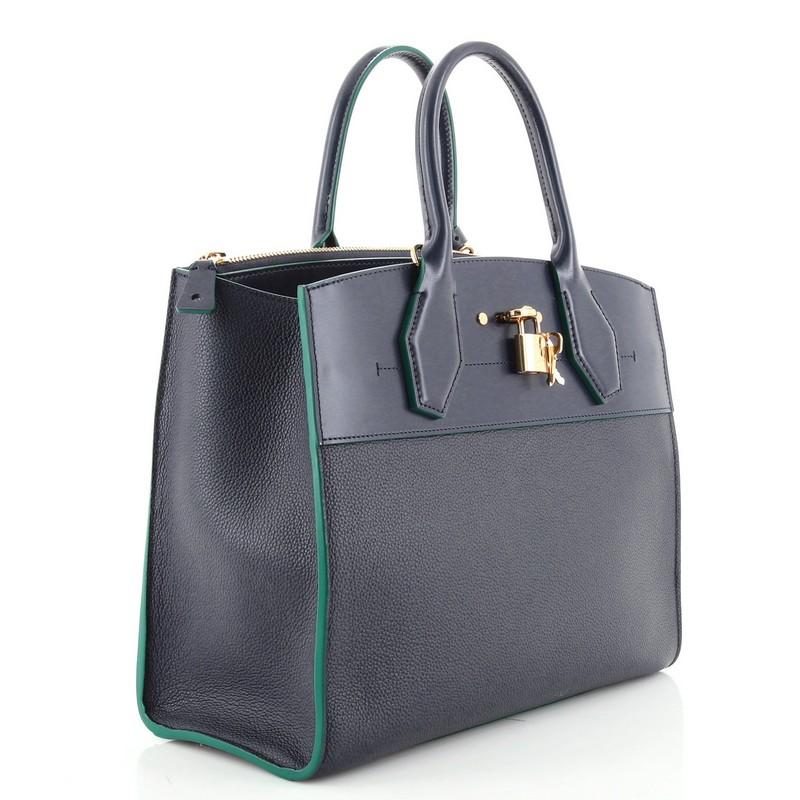 Black Louis Vuitton City Steamer Handbag Leather MM