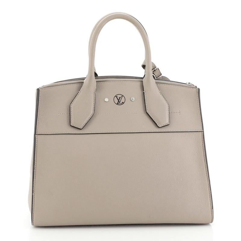 Beige Louis Vuitton City Steamer Handbag Leather MM