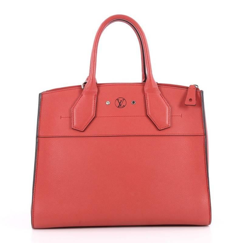 Louis Vuitton City Steamer Handbag Leather MM In Excellent Condition In NY, NY
