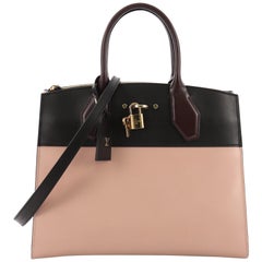 Louis Vuitton City Steamer Handbag Leather MM