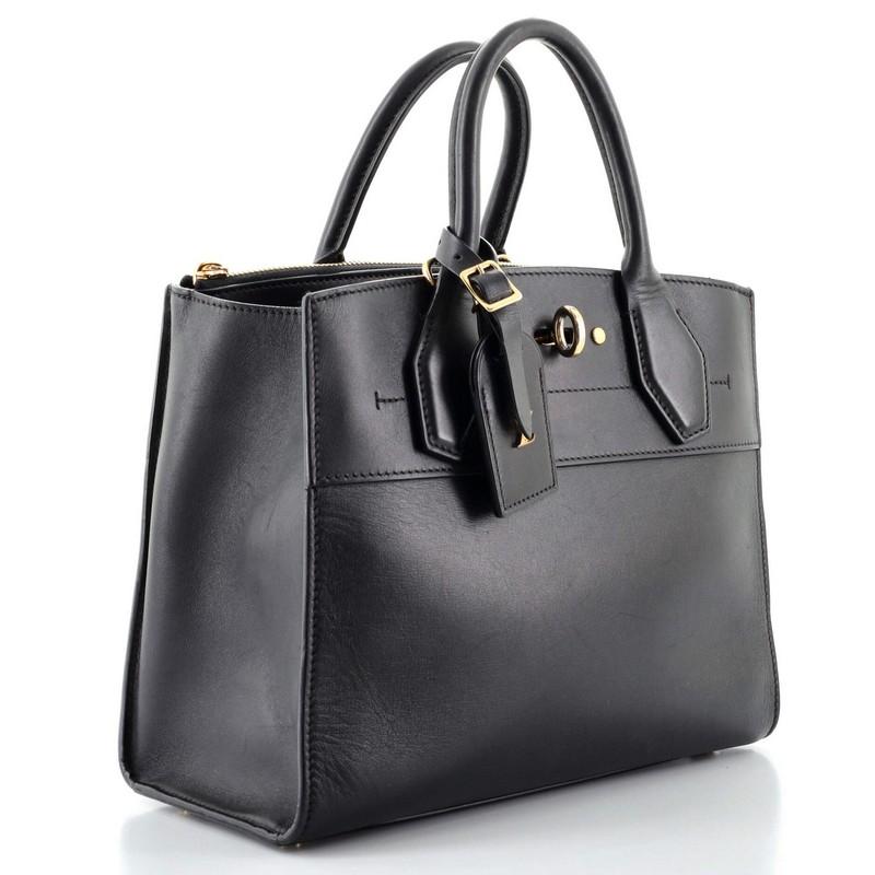 Black Louis Vuitton City Steamer Handbag Leather PM