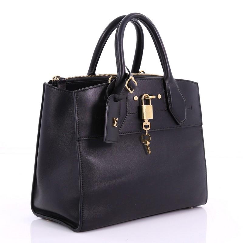 Louis Vuitton City Steamer Handbag Leather PM In Good Condition In NY, NY