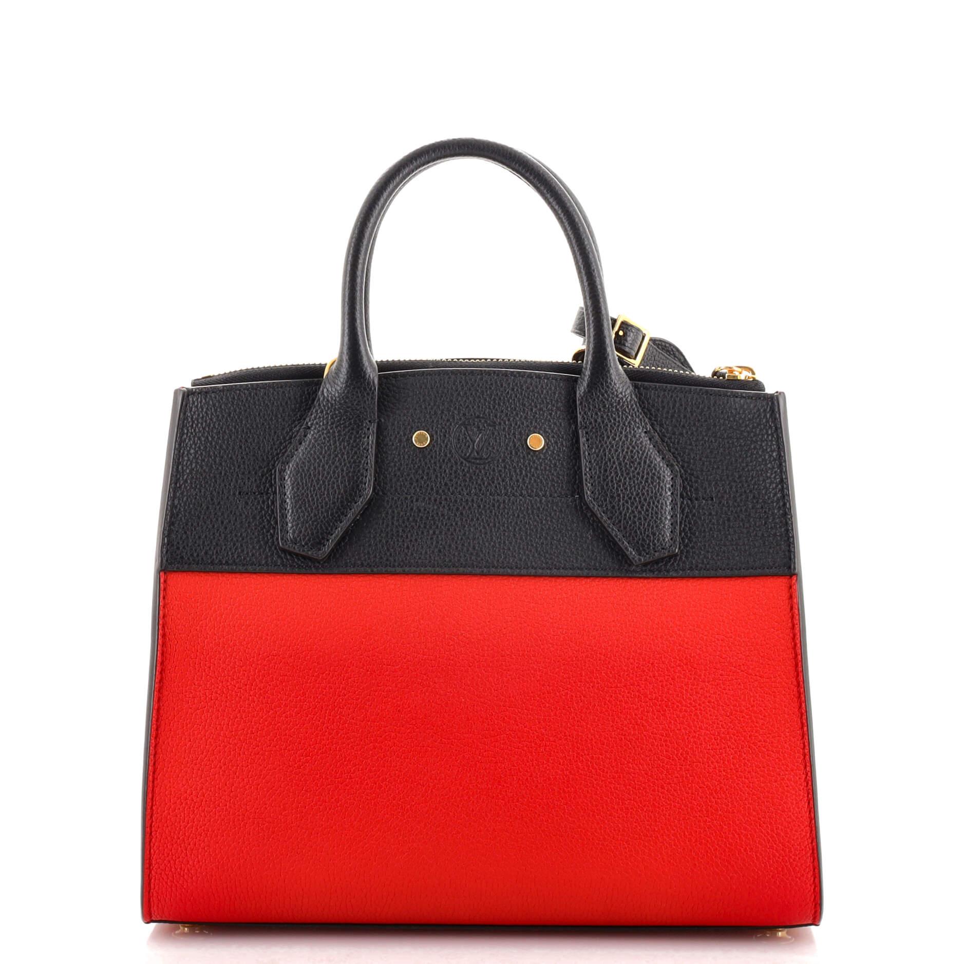 Louis Vuitton City Steamer Handbag Leather PM In Good Condition In NY, NY