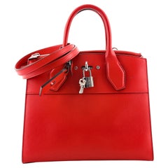 LOUIS VUITTON Taurillon Leather City Steamer Pm - Red