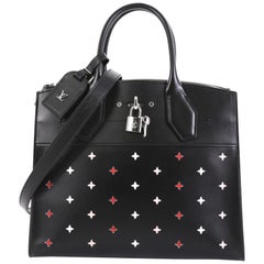 Louis Vuitton City Steamer Handbag Limited Edition Blooming Perforated Leather 