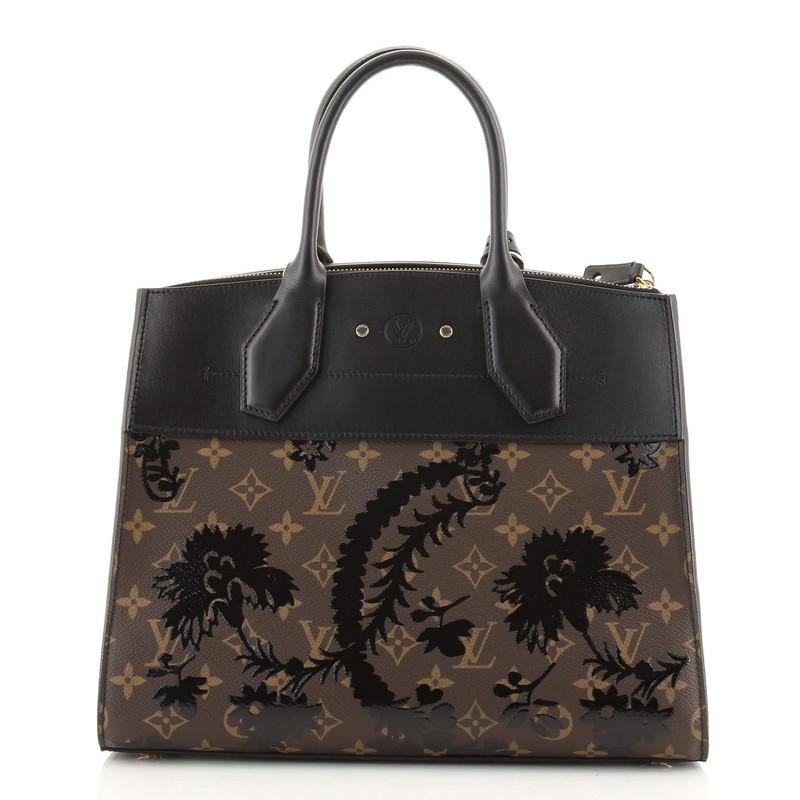 Black Louis Vuitton City Steamer Handbag Limited Edition Blossom Monogram Canvas