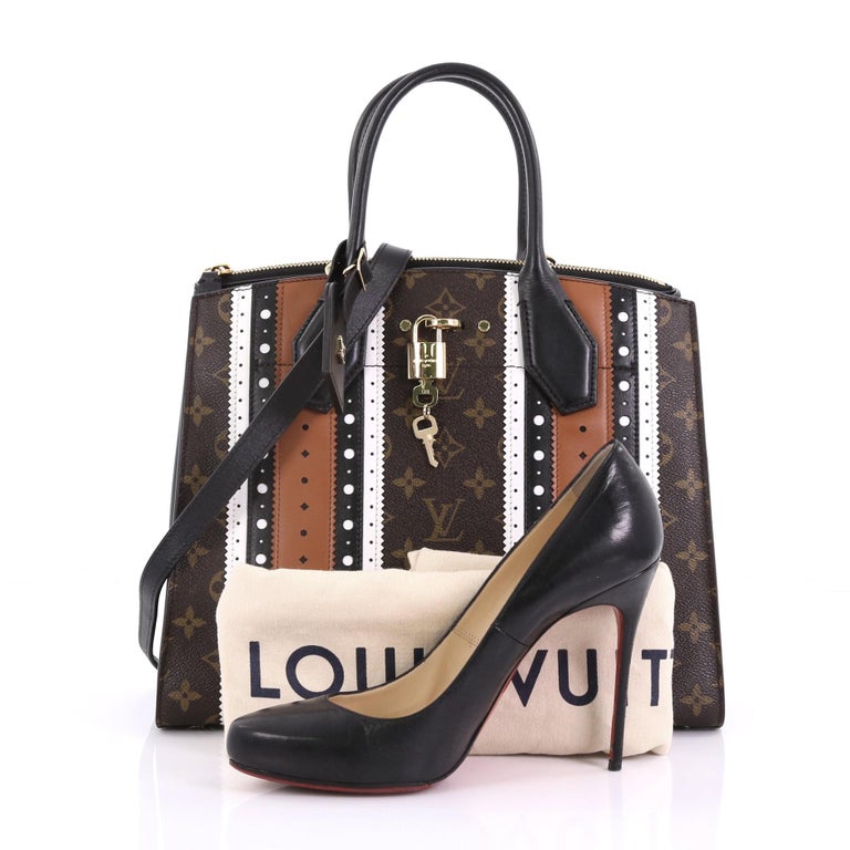 Louis Vuitton City Steamer Handbag Limited Edition Brogue Monogram Canvas and Le at 1stdibs