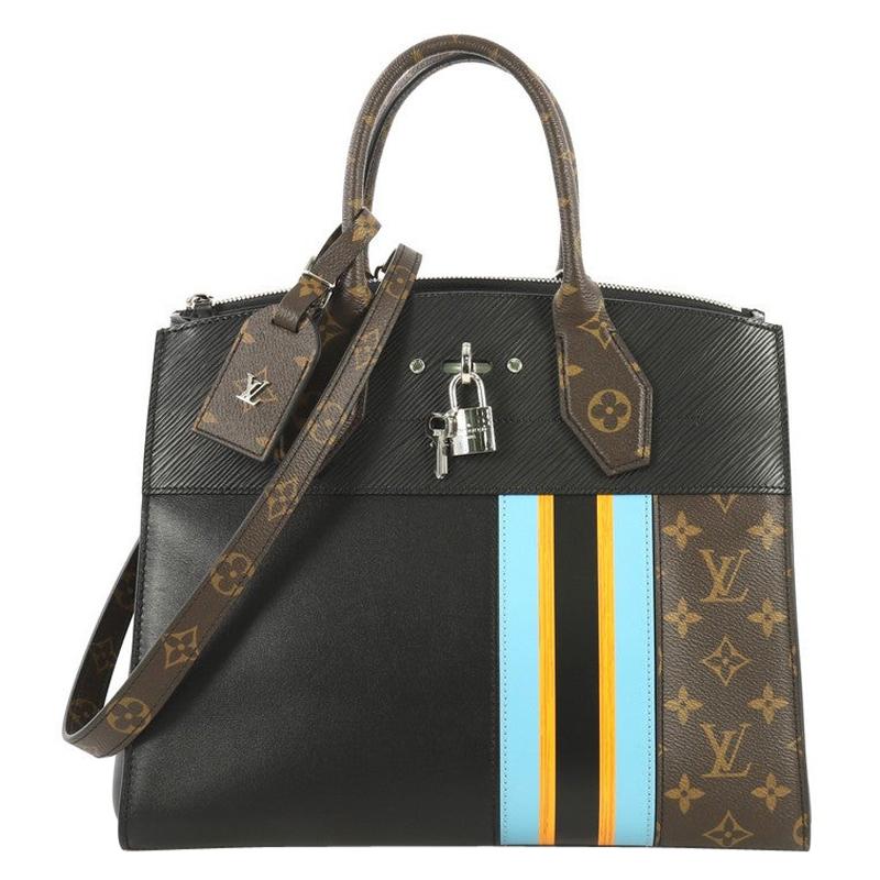 Louis Vuitton City Steamer Handbag Limited Edition Monogram Canvas and Leather