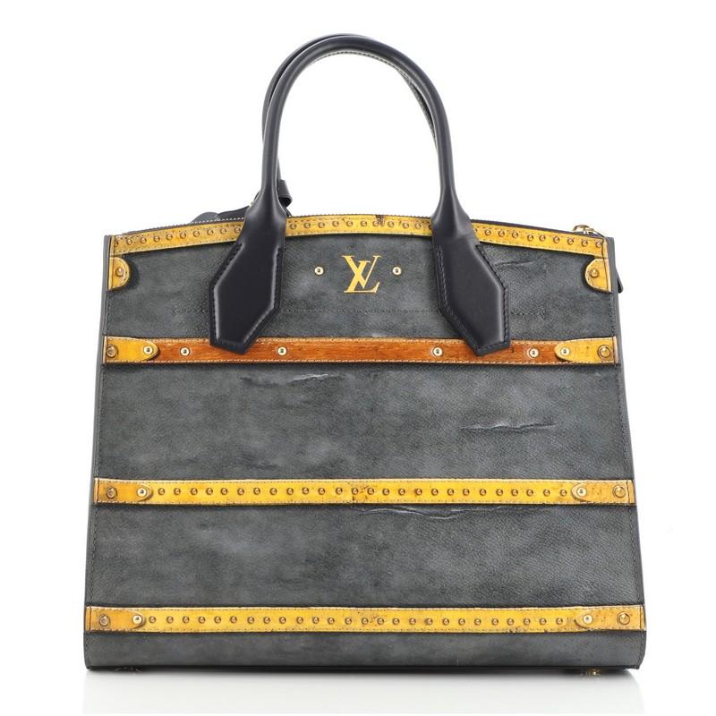 Gray Louis Vuitton City Steamer Handbag Limited Edition Time Trunk Canvas MM