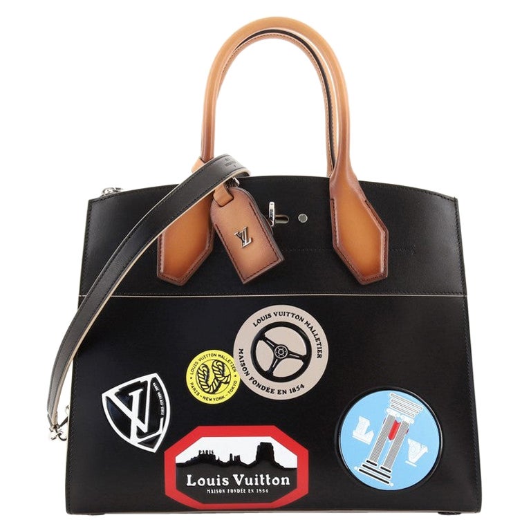 Louis Vuitton City Steamer Handbag Limited Edition World Tour Leather MM