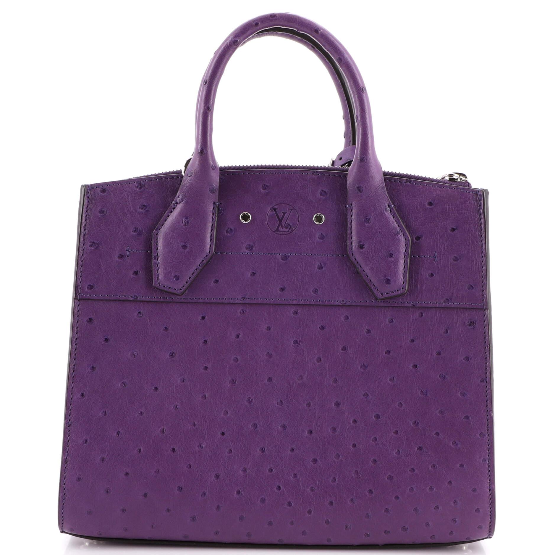 Women's Louis Vuitton City Steamer Handbag Ostrich PM