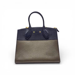 Louis Vuitton City Steamer MM 2 Way Leather Tote Bag M54312 Green Black