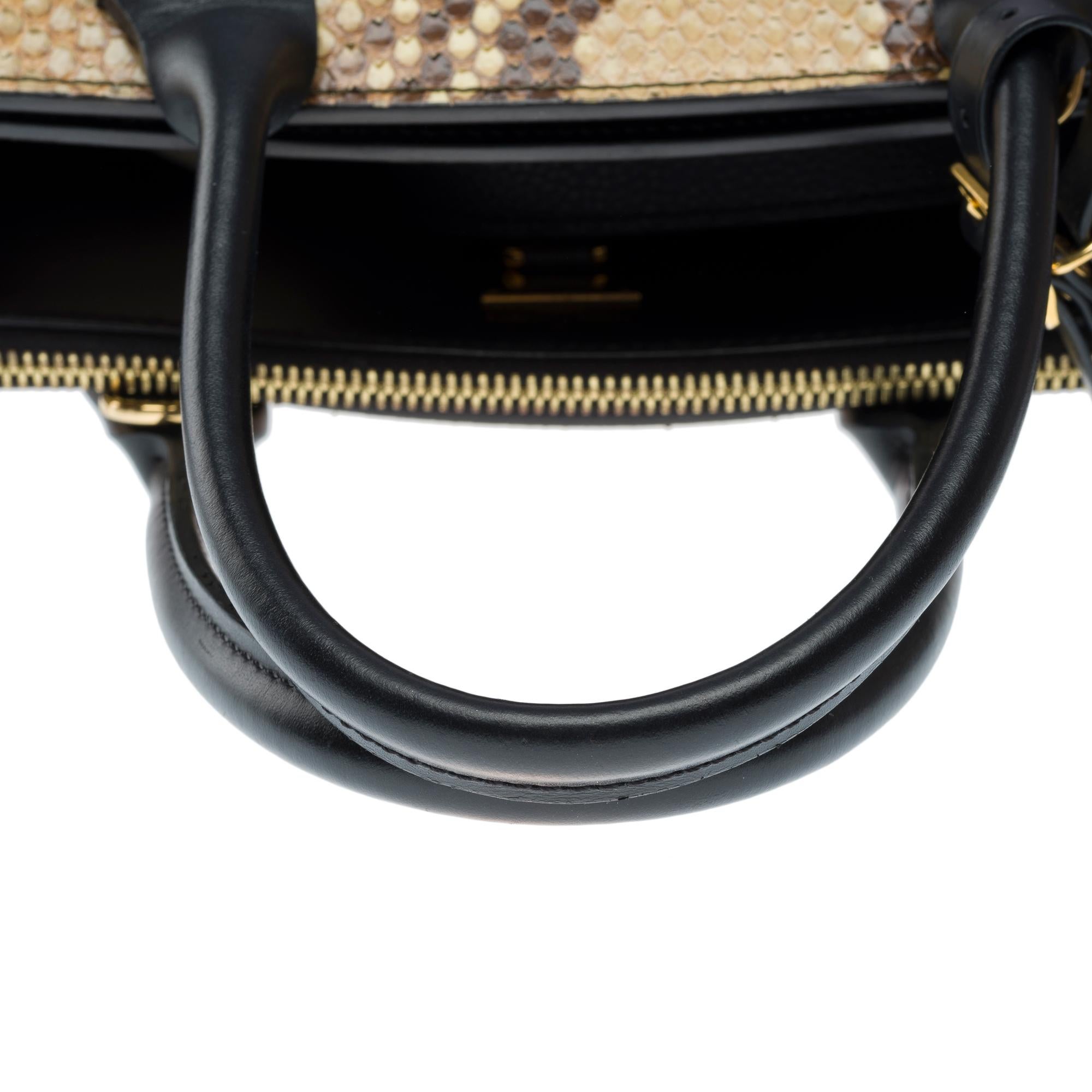 Louis Vuitton City Steamer MM handbag strap in pink leather and Python, GHW For Sale 5