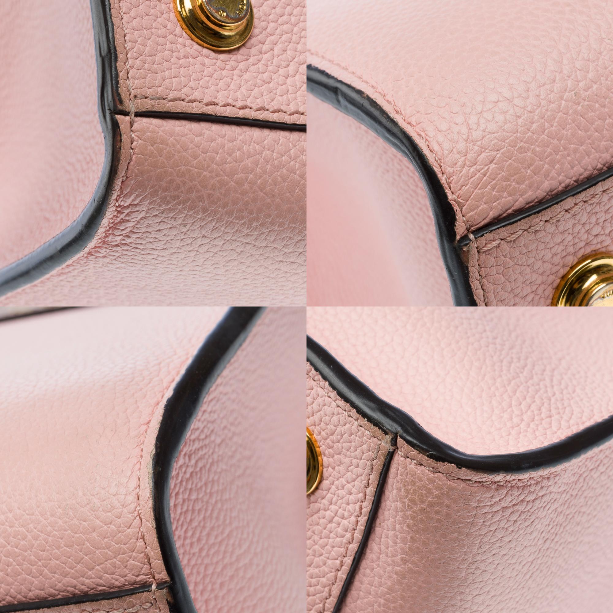 Louis Vuitton City Steamer MM handbag strap in pink leather and Python, GHW For Sale 7
