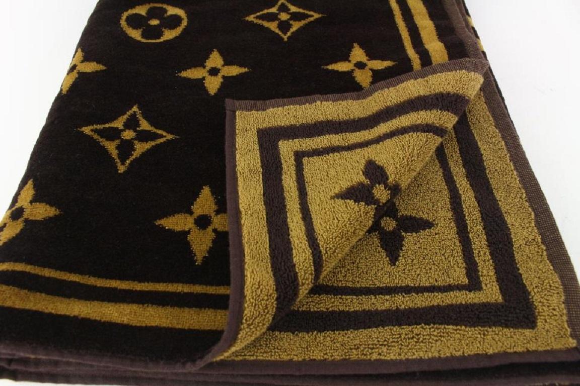 Louis Vuitton Classic Brown Monogram Beach Towel 99lv87 3