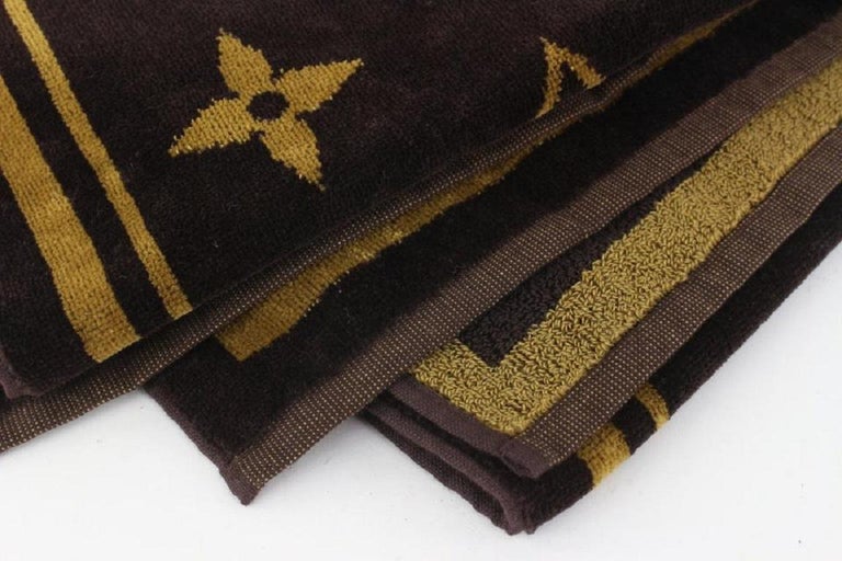 LOUIS VUITTON Monogram Classic Beach Towel Brown ❤ liked on