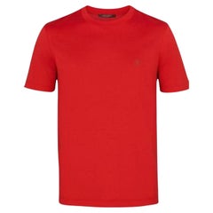 Louis Vuitton Classic Embroidered Logo Red Cotton T-Shirt