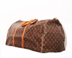 Louis Vuitton classic Monogram Canvas vintage 'Keepall 60' Travel bag.