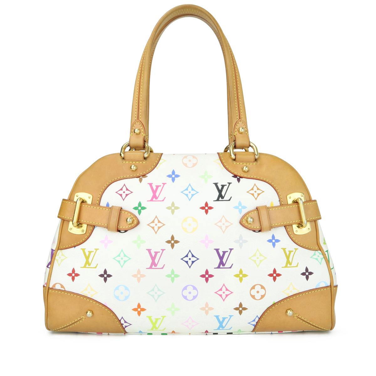 Louis Vuitton Claudia Bag in White Multicolore Monogram 2011.

This bag is in good condition. It becomes more difficult to source one in this good condition since the Monogram Multicolor line was discontinued in 2015. 

- Exterior Condition: Good