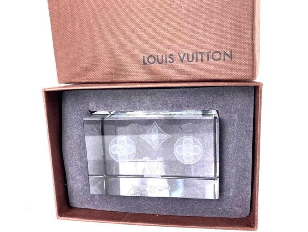 Authentic LOUIS VUITTON Monogram Crystal Paper Weight VIP Gift Item New in  Box