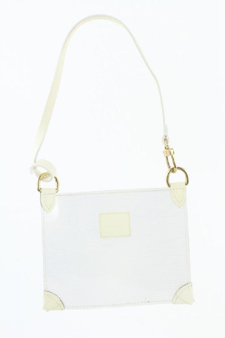 Gray Louis Vuitton Clear Epi Plage Pochette Accessoires Wristlet Bag Mini Pouch 296lv For Sale