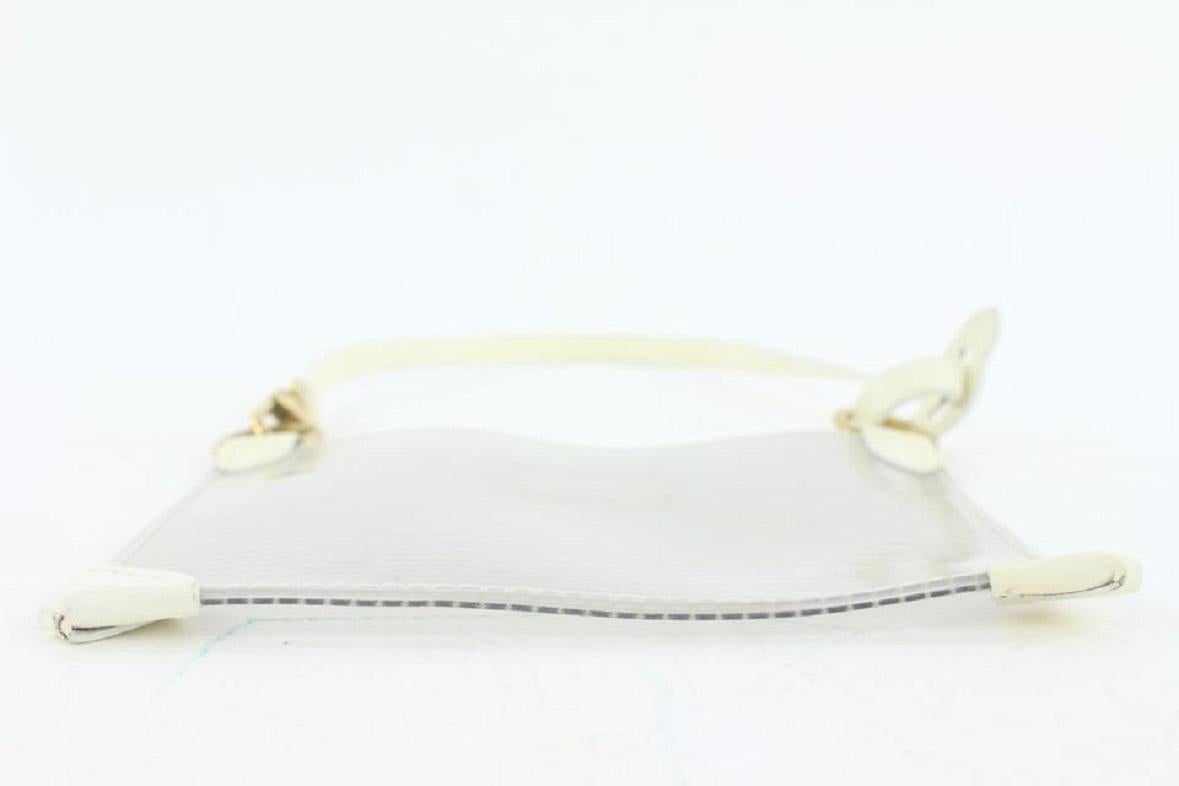 Women's Louis Vuitton Clear Epi Plage Pochette Accessoires Wristlet Bag Mini Pouch 296lv For Sale