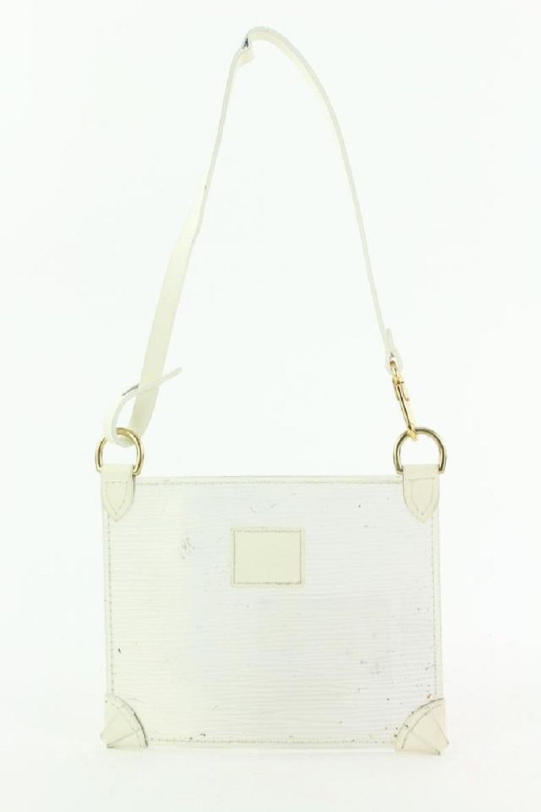 Beige Louis Vuitton Clear Epi Plage Pochette Accessories Mini Wristlet Bag 63lvs126