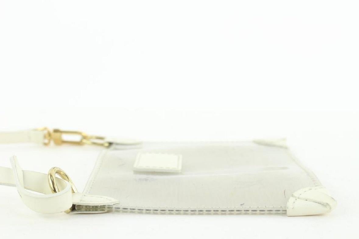 Louis Vuitton Clear Epi Plage Pochette Accessories Mini Wristlet Bag 63lvs126 In Good Condition In Dix hills, NY