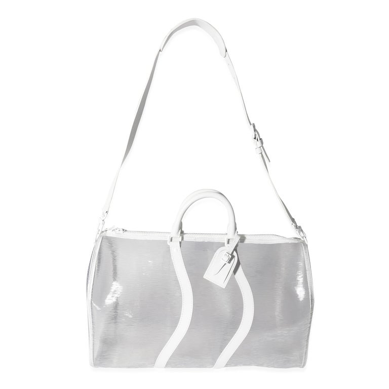 Louis Vuitton Keepall Bandouliere 50 Prism PVC Clear Logo Weekend Travel  Bag