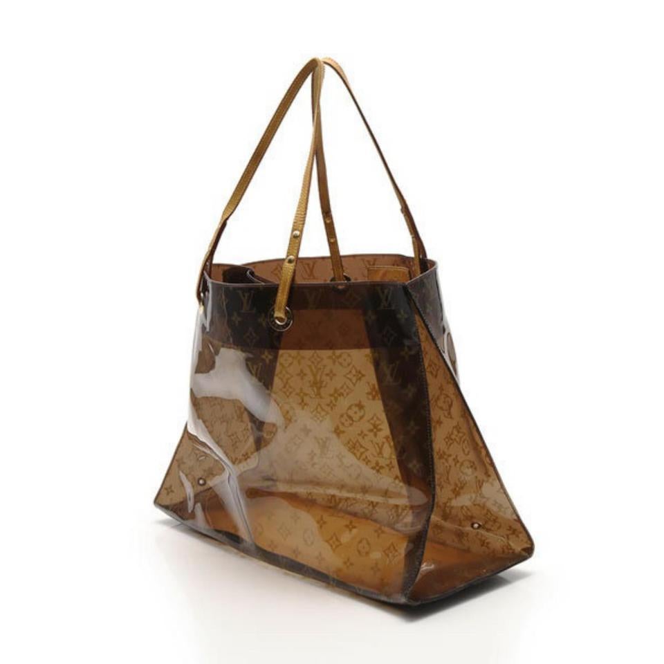 Brown Louis Vuitton Clear Monogram Ambre Cabas Cruise GM Tote with Pouch 240751