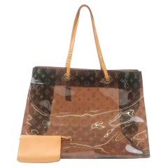 Vintage Louis Vuitton Clear Monogram Ambre Cabas Cruise GM Tote with Pouch 240751