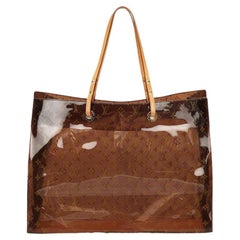 Louis Vuitton Clear Monogram Ambre Sac Cabas Cruise GM Tote Bag with Pouch 