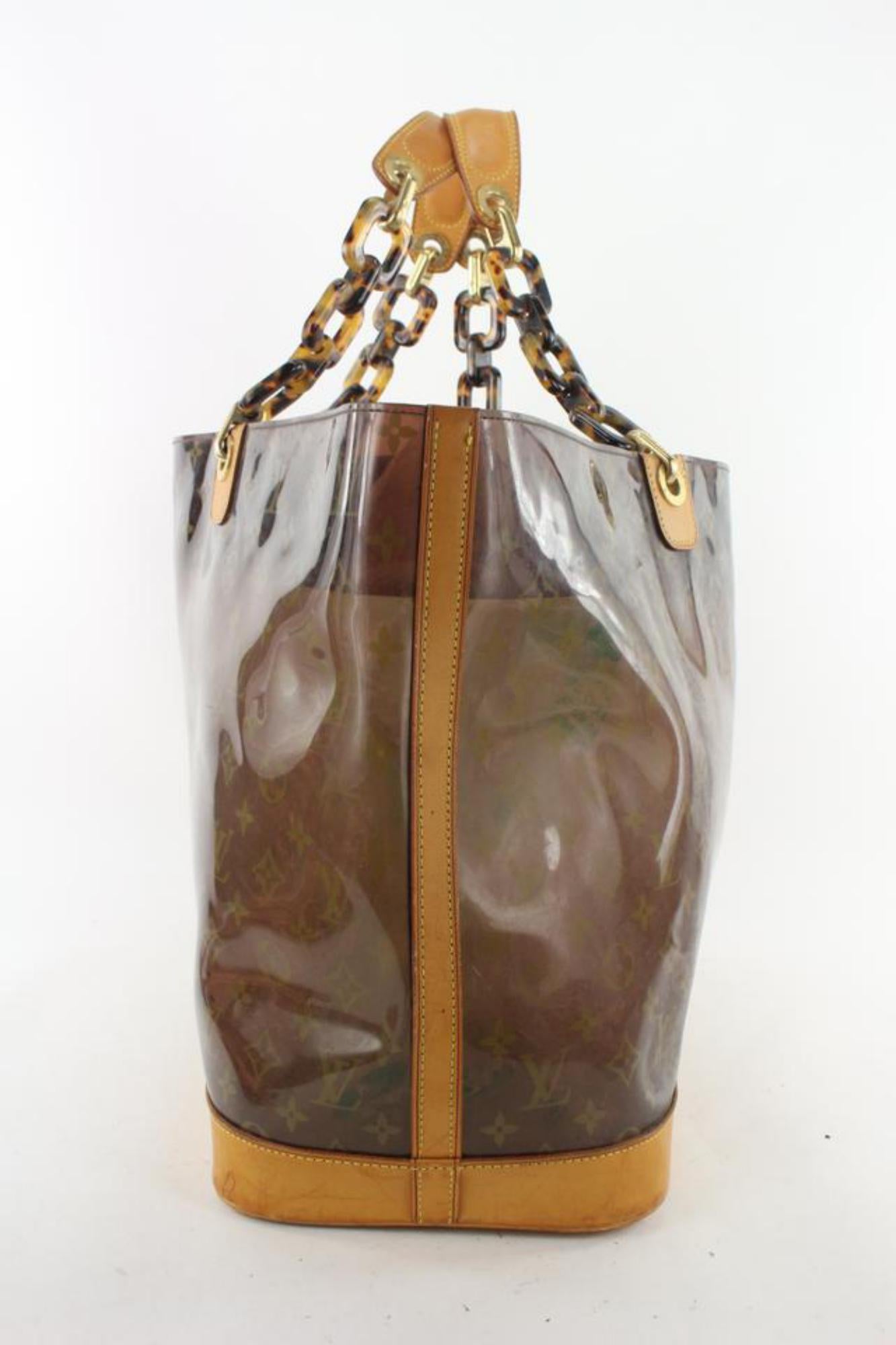 Louis Vuitton Clear Monogram Cabas Ambre GM Neo Chain Tote Bag with Pouch 4L411V 2