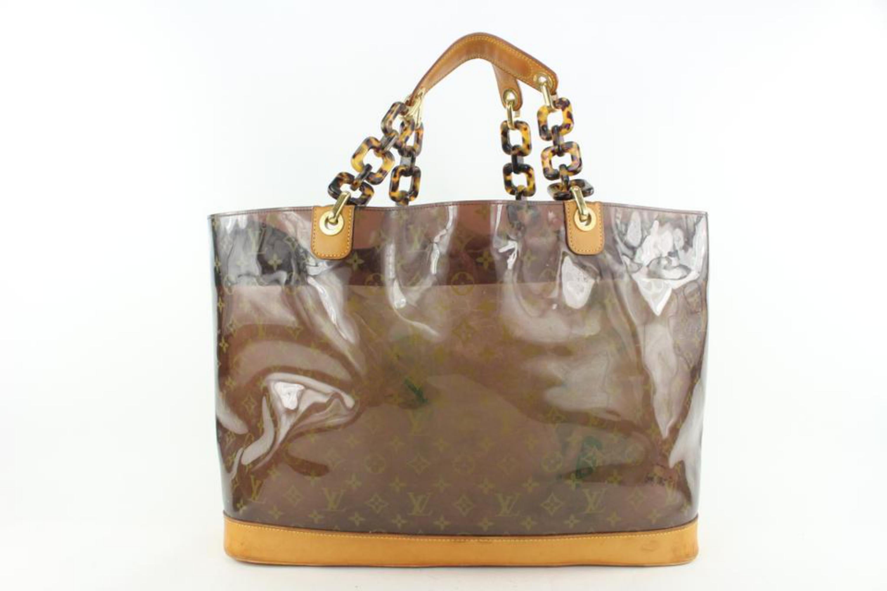 Louis Vuitton Clear Monogram Cabas Ambre GM Neo Chain Tote Bag with Pouch 4L411V 1