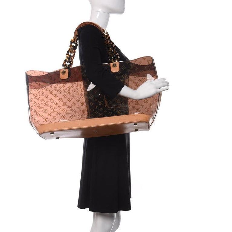 Louis Vuitton Clear Monogram Cabas Ambre GM Neo Chain Tote Bag with Pouch  For Sale at 1stDibs