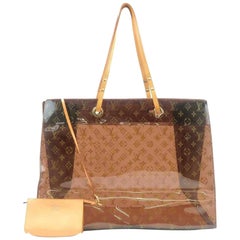 Louis Vuitton Clear Monogram Sac Cabas Cruise Ambre GM Tote Bag with Pouch